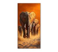 5D Animal Elephant Diamond Art Kits Adults, Full Drill Crystal Rhinestones Embroidery Craft Set, Cross Stitch Kits for Adults Beginner, Gems Art Diamond Painting for Room Decor Gift 20x40in J26-1435