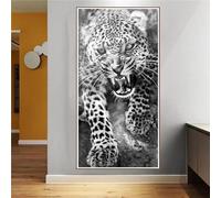5D Animal Large Diamond Painting Kits, Leopard Diamond Art Kits for Adults, DIY Full Square Drill Crystal Arts Crafts Cross Stitch Embroidery Paintings by Numbers for Gifts Room Decor 100x50cm JH-682