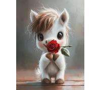 5D Animals Diamond Painting Kits for Beginners Adults, DIY Rose Diamond Art Kits, Square Full Drill Gem Art Crafts, Crystal Embroidery Cross Easy Kits for Home Wall Decor 40x48inch（PF-55525）