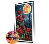 5D Art kit to do it Yourself, Completely Round, Partly abhardized Art kit, Rose Set, Art Decor, 45 x 75 cm