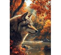 5D Autumn Diamond Painting Kits for Beginners Adults, DIY Animals Diamond Art Kits, Square Full Drill Gem Art Crafts, Crystal Embroidery Cross Easy Kits for Home Wall Decor 12x16inch（PF-56889）