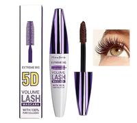 5D Brown Liquid Mascara Volume and Length - Waterproof Smudge-proof Colored Mascara for Eyelashes, Volumizing Lengthening Curling Eye Lashes, Cosplay Party Stage Makeup for Women Girl (Brown 02)