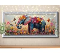 5D Butterfly,Elephant Diamond Painting,Full Drill Diamond Art Painting Kit for Adults large 80x200cm,DIY Cross Stitch Rhinestone Arts Picture,Crystal Art Kits for Kids Gifts Home Wall Decor 58Y-3598