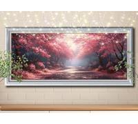 5D Cherry Blossoms,Path Diamond Painting,Full Drill Diamond Art Painting Kit for Adults large 60x150cm,DIY Cross Stitch Rhinestone Arts Picture,Crystal Art Kits for Kids Gifts Home Wall Decor 58Y-6954