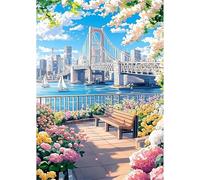 5D Cities Building Diamond Painting Kits for Adults Beginners,DIY Round Full Drill Diamond Art Crystal Rhinestone Cross Stitch Painting by Numbers Picture for Home Wall Decor 80x100cm