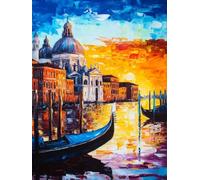 5D Colorful Diamond Painting, Venice Diamond Art Kits Adults DIY Square Full Drill Crystal Art, Beginners Kids Gem Arts Painting and Crafts Kits Adults for Home Wall Decor Women Gifts 15x20cm O4-398