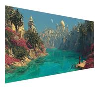 5D Diamond Art Architecture, Diamond Painting for Adults Landscape, Square Full Drill Crystal Art Kits for Adults Beginners, DIY Cross Stitch Painting Embroidery Crafts Kits, Home Decor 24x12in 1-7142