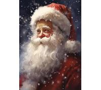 5D Diamond Art Father Christmas, Large Diamond Painting Kits for Adults, DIY Full Drill Kids Crystal Rhinestone Arts and Crafts Kits, Gem Art Painting Christmas Home Wall Decoration Gifts 10x16in L129
