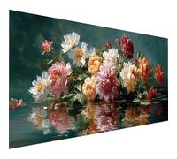 5D Diamond Art Flower, Diamond Painting for Adults Plant, Square Full Drill Crystal Art Kits for Adults Beginners, DIY Cross Stitch Painting Embroidery Crafts Kits, for Home Decor, 44x20in J-1066