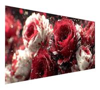 5D Diamond Art Flower, Diamond Painting for Adults Rose, Square Full Drill Crystal Art Kits for Adults Beginners, DIY Cross Stitch Painting Embroidery Crafts Kits, for Home Decor, Gifts 28x16in 7-9824