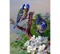 5D Diamond Art Kit Blue Tit Diamond Painting Kits Cross Stitch Arts Full Drill Rhinestone Embroidery Craft for Home Wall Decor 11.8 X 15.7 Inch,Not Frame