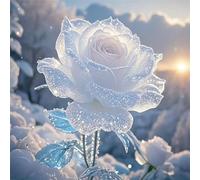 5D Diamond Art Kit for Adults,Diamond Painting Kits for Beginner,Gem Art,Crystal Art Kits Round Drill for Home Wall Decor Gifts for Women, Men (Rose)