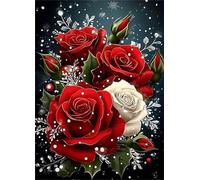 5D Diamond Art Kit for Adults,Diamond Painting Kits for Beginner,Gem Art,Crystal Art Kits Round Drill for Home Wall Decor Gifts for Women, Men (Flower)