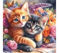 5D Diamond Art Kit for Adults,Diamond Painting Kits for Beginner,Gem Art,Crystal Art Kits Round Drill for Home Wall Decor Gifts for Women, Men (Cat)