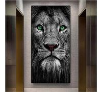 5D Diamond Art Kits Adults 60x180cm Large Diamond Painting Black and White Lion Diamond Art Painting Kids DIY Square Full Drill Diamond Dots Crystal Gem Arts Paintings Crafts for Home Wall Decor Gifts