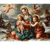 5D Diamond Art Kits Adults Angel Diamond Painting for Beginners, Snow Scene DIY Cross Stitch Kits for Adults, Full Drill Crystal Art and Crafts Picture, Home Wall Decor, Gifts for Women 40x52in N-4423