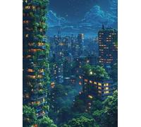 5D Diamond Art Kits Adults Architecture Diamond Painting, DIY Paint by Numbers Landscape, Cross Stitch Kits for Adults, Full Drill Crystal Art Mosaic Picture, for Room Decor Gifts 24x28 in M-8754