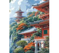 5D Diamond Art Kits Adults Architecture Diamond Painting, DIY Paint by Numbers Landscape, Cross Stitch Kits for Adults, Full Drill Crystal Art Mosaic Picture, for Room Decor Gifts 40x52 in 6-4082