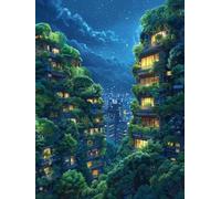 5D Diamond Art Kits Adults Architecture Diamond Painting, DIY Paint by Numbers Landscape, Cross Stitch Kits for Adults, Full Drill Crystal Art Mosaic Picture, for Room Decor Gifts 24x32 in G-3511