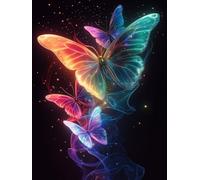 5D Diamond Art Kits Adults Butterfly Diamond Painting, DIY Paint by Numbers Fantasy, Cross Stitch Kits for Adults, Full Drill Crystal Art Mosaic Picture, Painting for Room Decor Gifts 24x32in zyf-1452