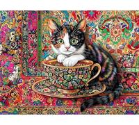 5D Diamond Art Kits Adults Cat Diamond Painting Accessories Abstract Full Drill Crystal Art Gem Gem Cross Stitch Pictures Arts Crafts Embroidery Kit for Beginner Kids Home Wall Decor 45x60cm h-907
