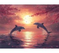 5D Diamond Art Kits Adults Dolphin Diamond Painting 120x90cm 7-09WPL