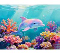 5D Diamond Art Kits Adults Dolphin Diamond Painting 80x50cm 6-7K98S