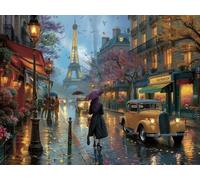 5D Diamond Art Kits Adults Eiffel Tower Diamond Painting for Beginners, Street DIY Cross Stitch Kits for Adults, Full Drill Crystal Art and Crafts Picture, Home Wall Decor Gifts 12x16in 5-7064
