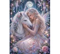 5D Diamond Art Kits Adults, Fairy and Unicorn, 30 x 40 cm, Full Drill | A screen-free craft for quiet sessions, with a layered fantasy scene to build at your own pace and display when complete.