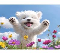 5D Diamond Art Kits Adults Flower Diamond Painting Accessories Dog Full Drill Crystal Art Gem Gem Cross Stitch Pictures Arts Crafts Embroidery Kit for Beginner Kids Home Wall Decor 100x150cm h-877