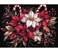 5D Diamond Art Kits Adults Flower Diamond Painting Accessories Red Full Drill Crystal Art Gem Gem Cross Stitch Pictures Arts Crafts Embroidery Kit for Beginner Kids Home Wall Decor Gifts 45x60cm h-873