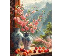 5D Diamond Art Kits Adults Flower Diamond Painting, DIY Paint by Numbers Fruit, Cross Stitch Kits for Adults, Full Drill Crystal Art Mosaic Picture, Painting for Home Wall Decor Gifts 40x54 in A-1677