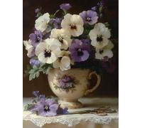 5D Diamond Art Kits Adults Flower Diamond Painting, DIY Paint by Numbers Plant, Cross Stitch Kits for Adults, Full Drill Crystal Art Mosaic Picture, Painting for Home Wall Decor Gifts 16x20in zyf-1782