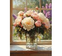 5D Diamond Art Kits Adults Flower Diamond Painting, DIY Paint by Numbers Plant, Cross Stitch Kits for Adults, Full Drill Crystal Art Mosaic Picture, Painting for Home Wall Decor Gifts 16x20in zyf-1928