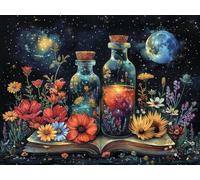 5D Diamond Art Kits Adults Flower Diamond Painting for Beginners, Moon DIY Cross Stitch Kits for Adults, Full Drill Crystal Art and Crafts Picture, Home Wall Decor, Gifts for Women 12x16in L-3629