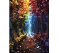 5D Diamond Art Kits Adults Forest Diamond Painting, DIY Paint by Numbers Landscape, Cross Stitch Kits for Adults, Full Drill Crystal Art Mosaic Picture, Painting for Room Decor Gifts 12x16 in A-8277