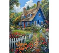 5D Diamond Art Kits Adults Houses Diamond Painting, DIY Paint by Numbers Flower, Cross Stitch Kits for Adults, Full Drill Crystal Art Mosaic Picture, Painting for Home Wall Decor Gifts 24x28 in 7-7364