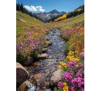 5D Diamond Art Kits Adults Landscape Diamond Painting, DIY Paint by Numbers River, Cross Stitch Kits for Adults, Full Drill Crystal Art Mosaic Picture, Painting for Room Decor Gifts 36x48in zyf-3639