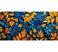 5D Diamond Art Kits Adults, Large Diamond Painting Kits, DIY Square Full Drill Crystal Rhinestone Cross Stitch Embroidery Gem Art Craft for Home Wall Decor Yellow Leaves 30x60cm, P5671