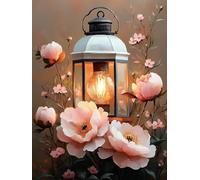 5D Diamond Art Kits Adults Light Bulb Diamond Painting, DIY Paint by Numbers Flower, Cross Stitch Kits for Adults, Full Drill Crystal Art Mosaic Picture, Painting for Room Decor Gifts 20x28in zyf-2300