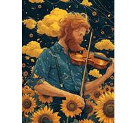 5D Diamond Art Kits Adults Man Diamond Painting, DIY Paint by Numbers Sunflower, Cross Stitch Kits for Adults, Full Drill Crystal Art Mosaic Picture, Painting for Home Wall Decor Gifts 16x20 in A-5710