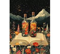 5D Diamond Art Kits Adults Message in A Bottle Diamond Painting, DIY Paint by Numbers Book, Cross Stitch Kits for Adults, Full Drill Crystal Art Mosaic Picture, Room Decor Gifts 24x32in zyf-4768