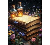 5D Diamond Art Kits Adults Message in A Bottle Diamond Painting, DIY Paint by Numbers Book, Cross Stitch Kits for Adults, Full Drill Crystal Art Mosaic Picture, Room Decor Gifts 24x32in zyf-6457