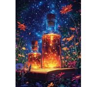 5D Diamond Art Kits Adults Message in A Bottle Diamond Painting, DIY Paint by Numbers Starry Sky, Cross Stitch Kits for Adults, Full Drill Crystal Art Mosaic Picture, Room Decor Gifts 8x12in zyf-8432