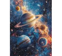 5D Diamond Art Kits Adults Planet Diamond Painting, DIY Paint by Numbers Starry Sky, Cross Stitch Kits for Adults, Full Drill Crystal Art Mosaic Picture, Painting for Room Decor Gifts 28x38 in 9-3684