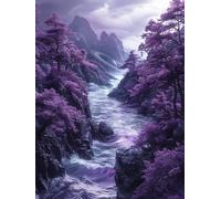 5D Diamond Art Kits Adults River Diamond Painting, DIY Paint by Numbers Forest, Cross Stitch Kits for Adults, Full Drill Crystal Art Mosaic Picture, Painting for Home Wall Decor Gifts 24x28in zyf-2369