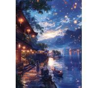5D Diamond Art Kits Adults River Diamond Painting, DIY Paint by Numbers Landscape, Cross Stitch Kits for Adults, Full Drill Crystal Art Mosaic Picture, Painting for Room Decor Gifts 36x48 in T-4501