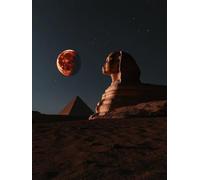 5D Diamond Art Kits Adults Sphinx Diamond Painting, DIY Paint by Numbers Starry Sky, Cross Stitch Kits for Adults, Full Drill Crystal Art Mosaic Picture, Painting for Room Decor Gifts 20x28in zyf-2079