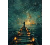 5D Diamond Art Kits Adults Starry Sky Diamond Painting, DIY Paint by Numbers Man, Cross Stitch Kits for Adults, Full Drill Crystal Art Mosaic Picture, Painting for Room Decor Gifts 28x38 in Z-5189