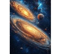 5D Diamond Art Kits Adults Starry Sky Diamond Painting, DIY Paint by Numbers Planet, Cross Stitch Kits for Adults, Full Drill Crystal Art Mosaic Picture, Painting for Room Decor Gifts 32x44in zyf-1410